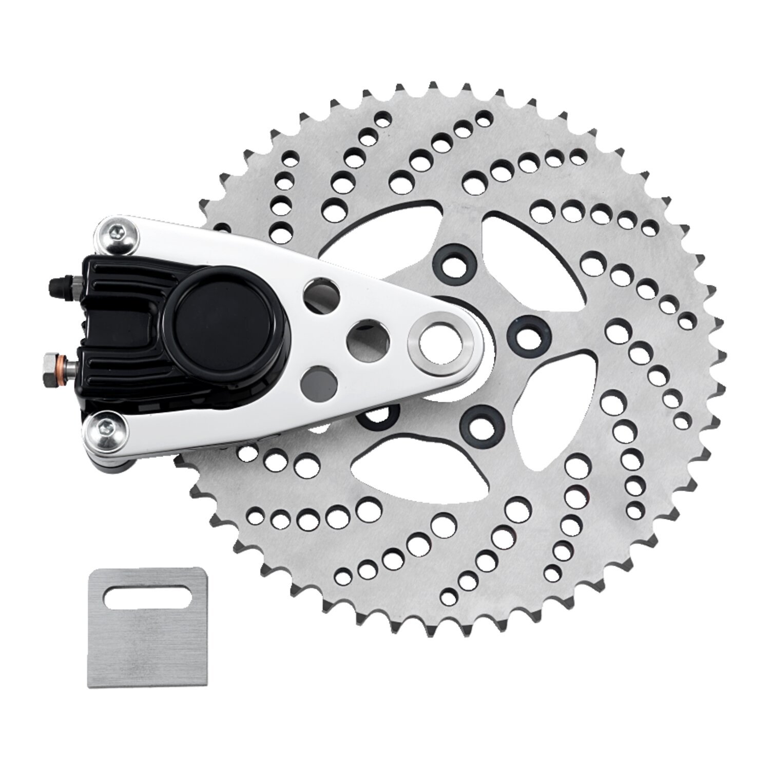 K-Tech, sprocket brake kit, chopper style, Black