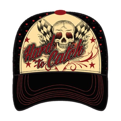 100% cotton; black; printed/embroidered graphics; adjustable snap back