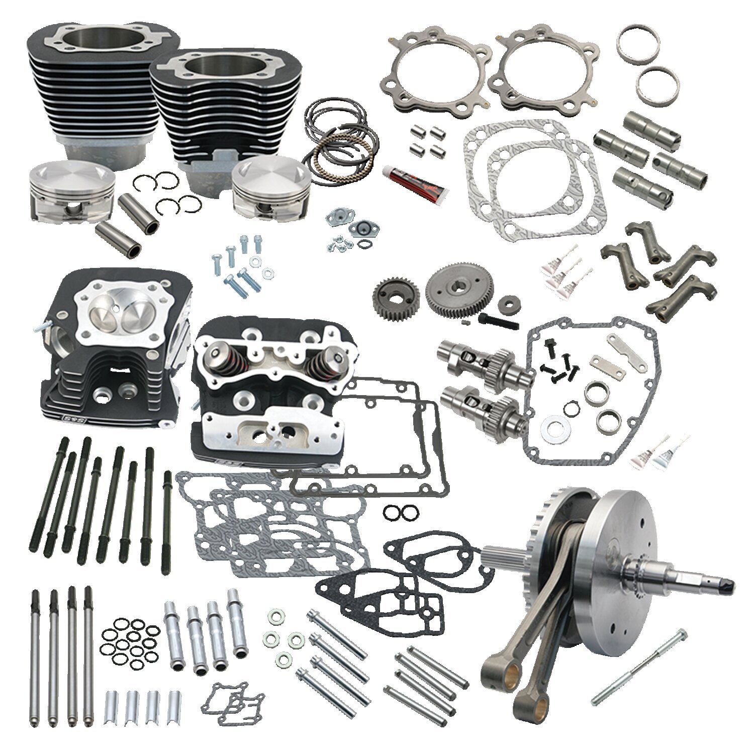 S&S, 124" Twin Cam Softail hot set-up kit with heads