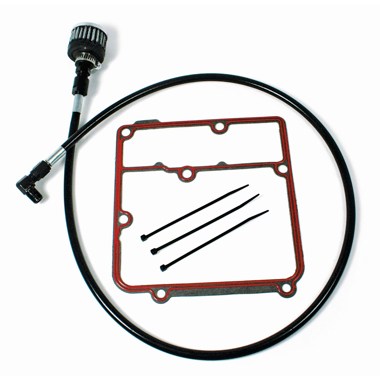 Feuling, oil tank breather kit. Black. Dyna