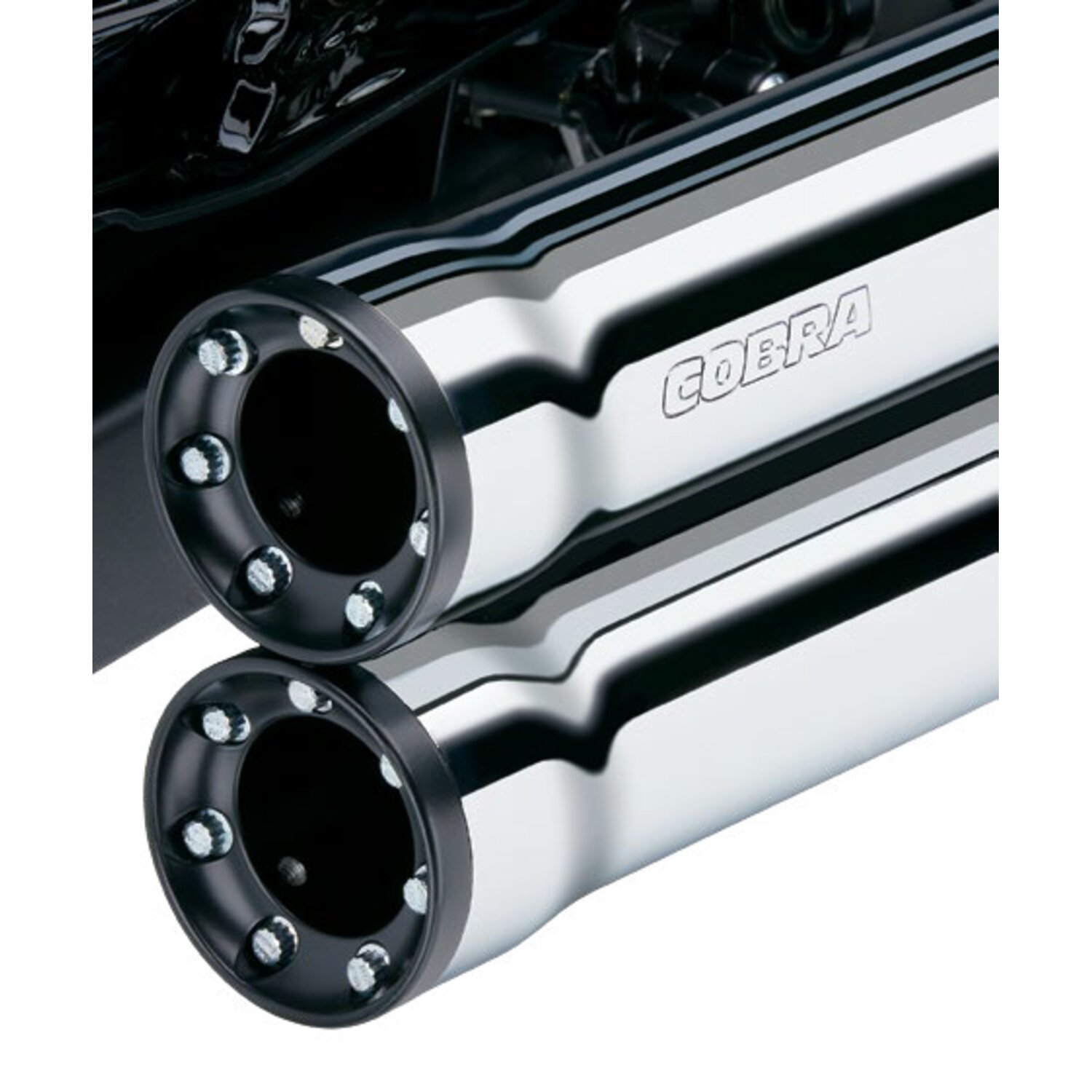 Cobra Speedster Shorts RPT exhaust, Chrome