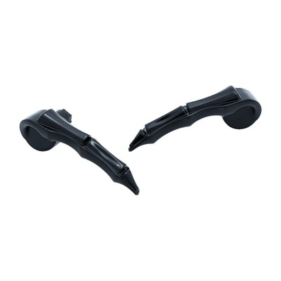 Gloss Black; A380 aluminum; Direct replacement for stock latch levers. 
OEM replacement reference 90200903 (left), 90200902 (right))
