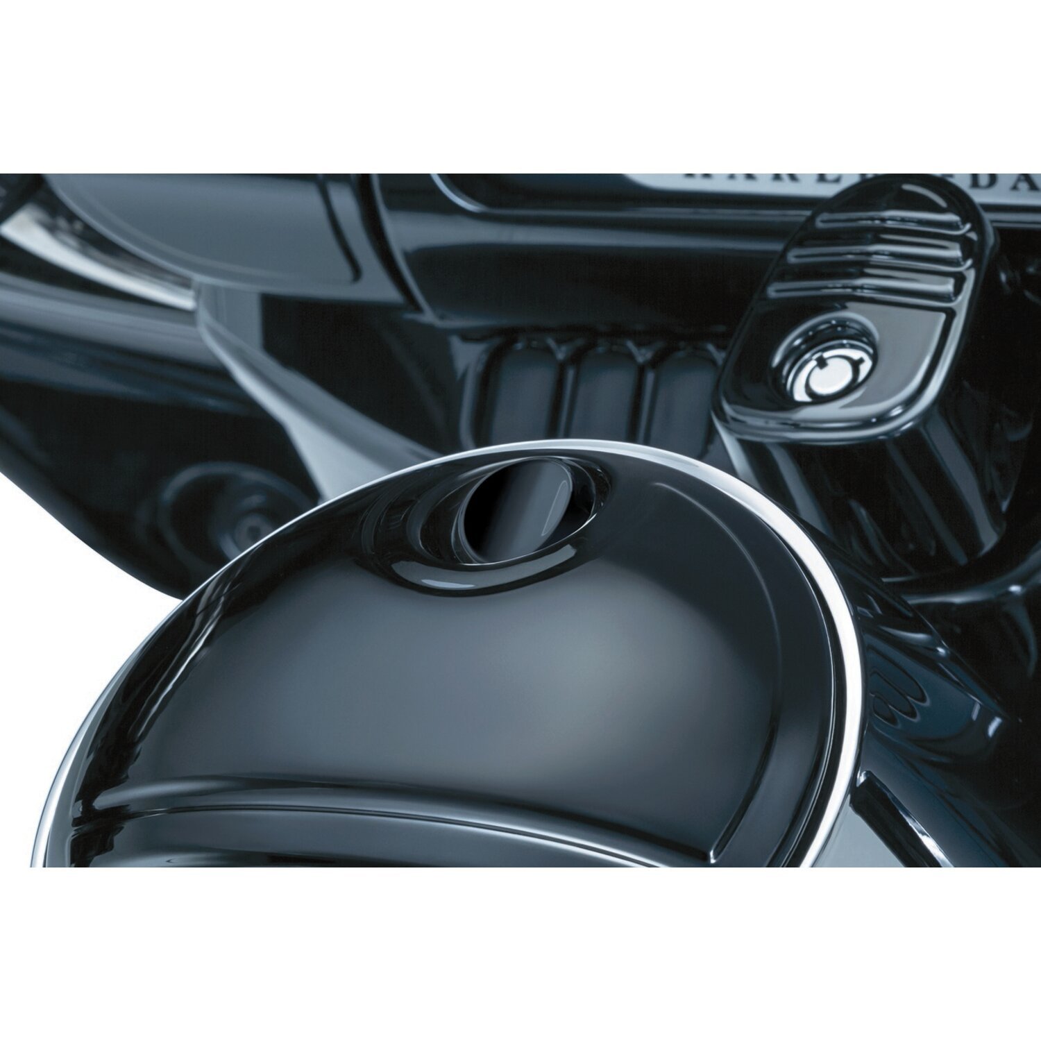 Kuryakyn, Push button fuel door latch, Black, Gloss