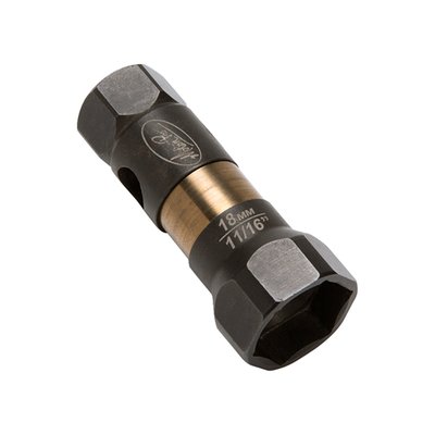 21mm socket, for most 14mm threaded spark plugs. Used with a 3/8" square drive or 17mm wrench. Allows a fixed or up to a 15° angle swivel drive when used with the 567325 optional wobble extension bar. The wobble extension is used to gain better (angled) access to hard to reach places.