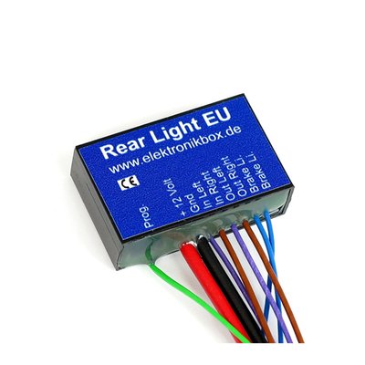 A US to EU taillight converter. This electronic unit will modify the wiring of imported U.S. H-D models, that have a combined turn signal/taillight bulb, to the separate taillight/turn signal as required for approval, or by regional legislation of some EU countries. The Rear Light EU devides the two output wires to 4 separate outputs for up to two parallel wired taillights. Dimensions: 40 mm x 25 mm x 12.5mm.
Note: See PDF for detailed instructions
Note: Check your local MCS dealer or the MCS sales department for exact type of approval and validity on bike model and years on the test report.