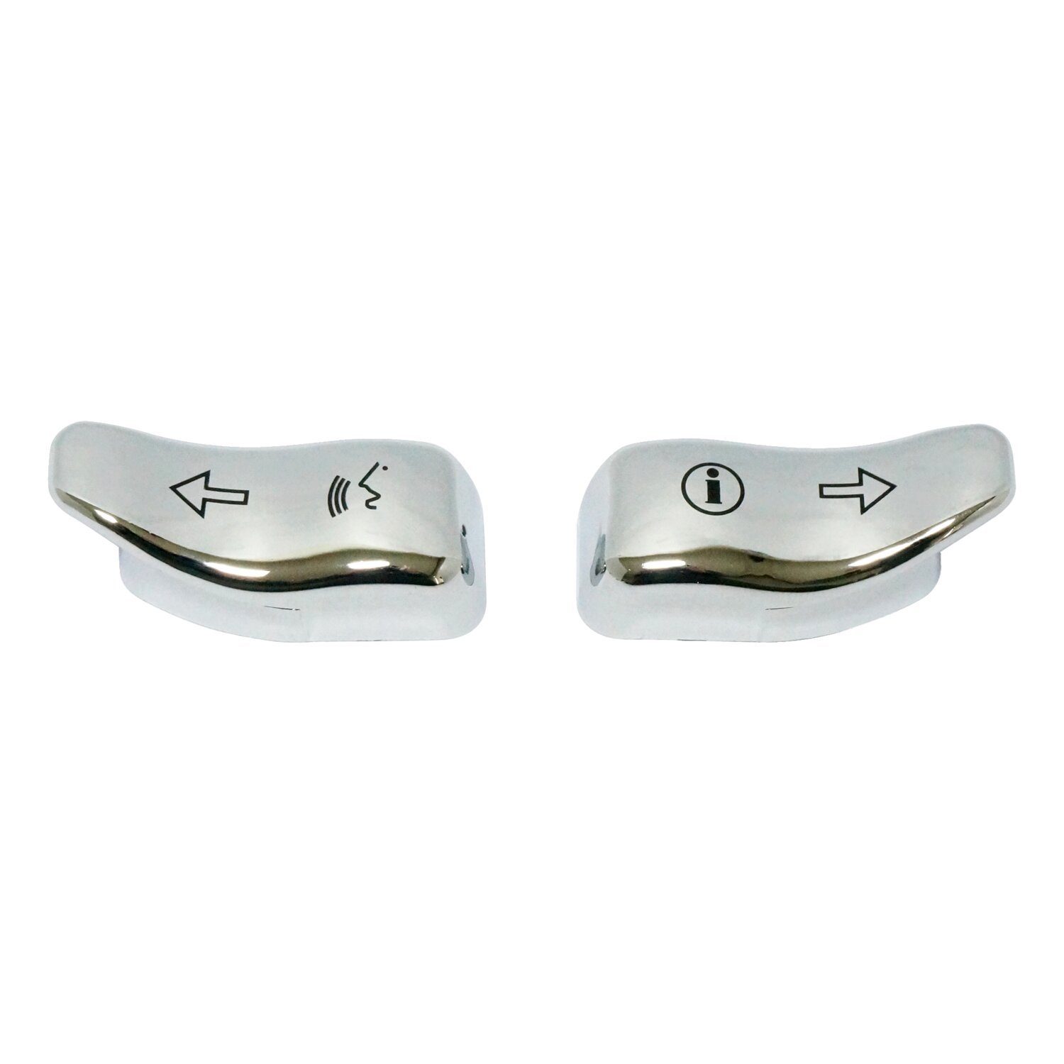 Turn signal switch extender cap set, Black, Chrome