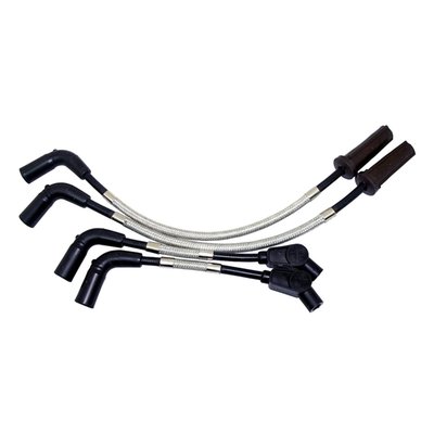 The popular black Taylor 8mm wire with the added looks of braided stainless steel. Features Spiro-Pro, a spiral wound inner core with 350 Ohm/ft. resistance for excellent EMI and RFI suppression. Compatible with all H-D electronic & points ignition systems.
Note: Compatible with all Harley ignitions. If you have an aftermarket ignition, please check with manufacturer ohm requirement.
