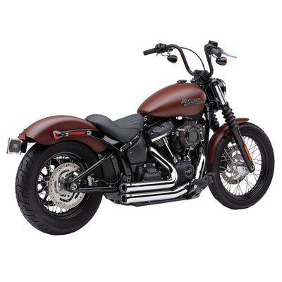 Chrome. Cobra's Speedster systems combine traditional styling and modern performance technology. These Speedster Shorts offer double barrel shotgun-styled pipes featuring full-length, 222-degree heat shields and finished with a set of Race-Pro style tips, black tips on chrome pipes and chrome tips on black pipes. The Cobra PowerPort technology helps to increase overall power from idle to redline, delivering the type of power increase you'd expect from a 2-into-1 system while retaining the clean classic lines of 2-into-2 pipes.