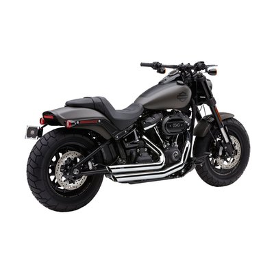 Chrome with chrome end caps. A classic Hot Rod 2 into 2 system with cutting edge features. Comes with full size 2 1/2" diameter, full length heat shields that wrap 222° around the exhaust pipe. Complete with chrome plated billet tips. A special 'power port' is used in both long and short Speedster exhaust pipes. The power port connects both mufflers for increased midrange and bottom end torque. Removable baffles give a great deep sound, with optional quiet baffles available. 
Note: See 915520 for the optional quiet baffle. 
Note: See 915523 for the standard replacement baffle.