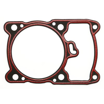 .032" Foamet (Foam Coated Metal) with a silicone bead. Final crush .025".
James' Foamet gasket material has an aluminum core with a thin nitrile synthetic rubber foam layer bonded to both sides.