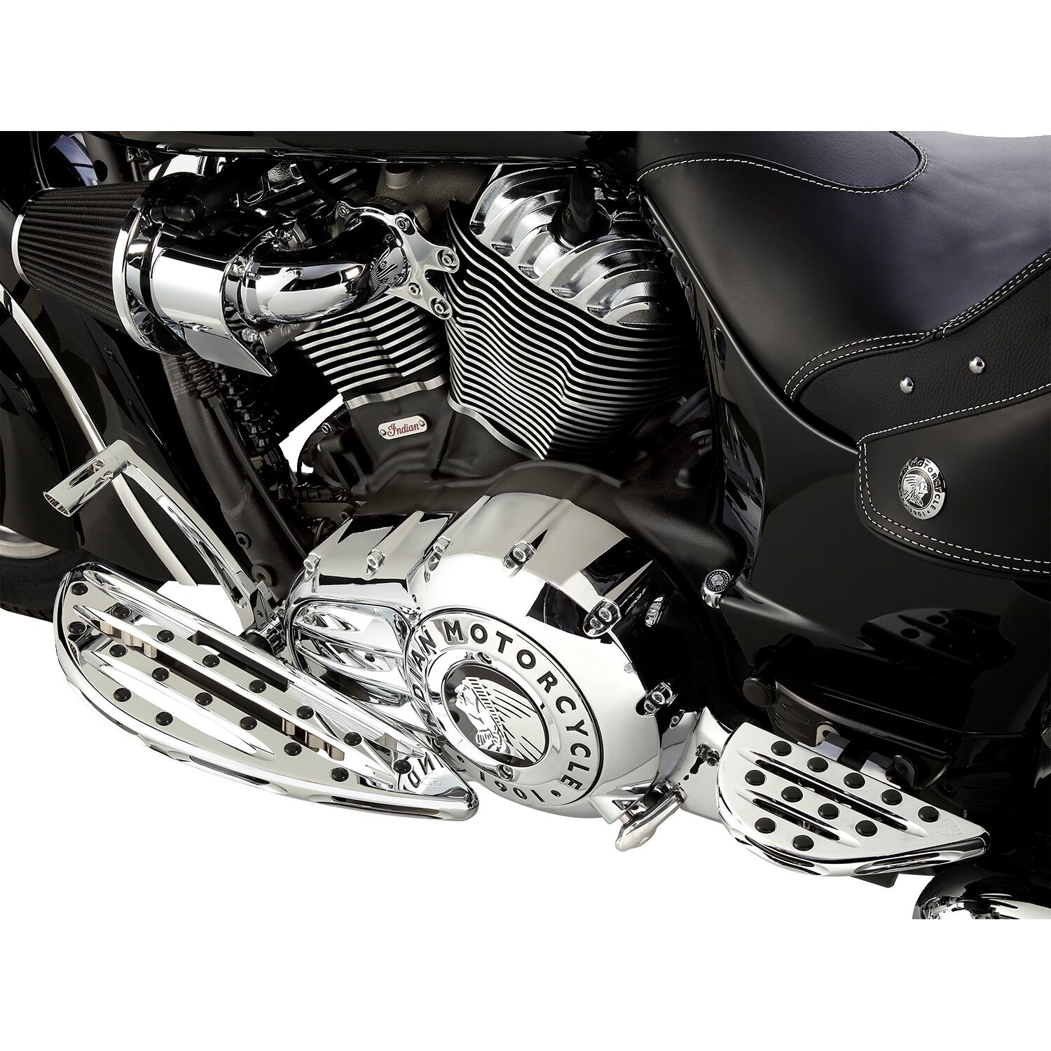 Arlen Ness, Deep cut passenger floorboards, Silver, Chrome