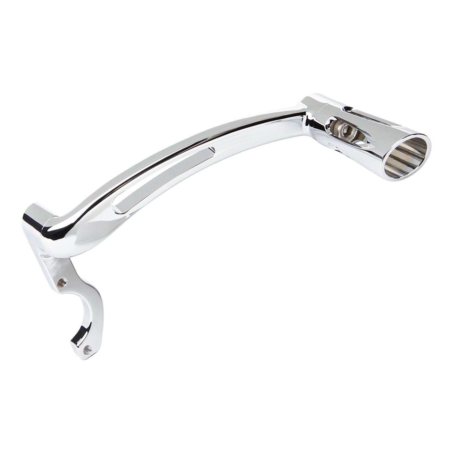Arlen Ness, Deep cut heel shift arm, Silver, Chrome