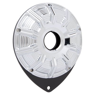 Chrome plated billet aluminum in the 10-gauge design. Direct replacement for the stock cover. Incl. chrome hardware.