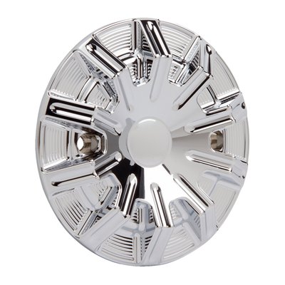 Chrome plated billet aluminum in the 10-gauge design. Direct replacement for the stock cover on the left side of the engine. Incl. chrome hardware.