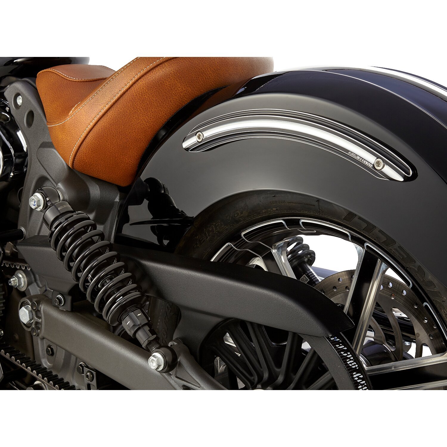 Arlen Ness, 10-gauge fender strut cover kit, Black, Polished