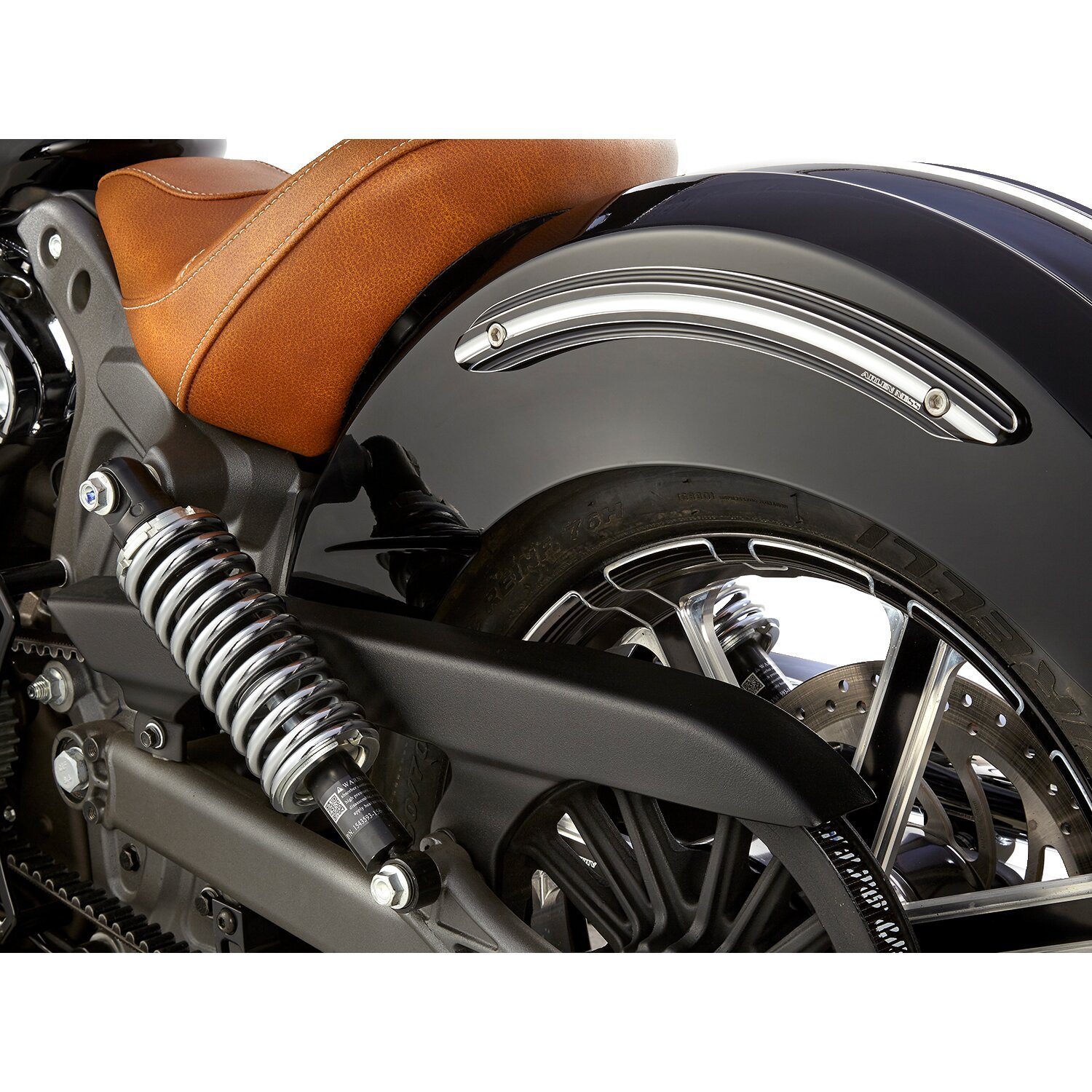 Arlen Ness, 10-gauge fender strut cover kit, Black, Polished