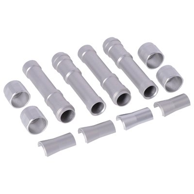 Silver anodized. The High Tech sophisticated look is yours with these quality European made anodized pushrod covers. Kits consists of lower covers, spring covers and retainers, unless mentioned differently. Parts are compatible, and must be used, with stock style components like inner pushrod covers, springs, and seals.