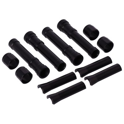 Black anodized. Used with the OEM style cork seals. The High Tech sophisticated look is yours with these quality European made anodized pushrod covers. Kits consists of lower covers, spring covers and retainers, unless mentioned differently. Parts are compatible, and must be used, with stock style components like inner pushrod covers, springs, and seals.