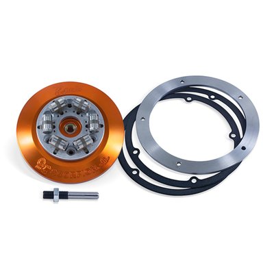 Fits under stock primary, with cable operated clutch. Fits all existing Scorpion clutches. This later design 'low-profile' version will fit in combination with the stock primary housing.