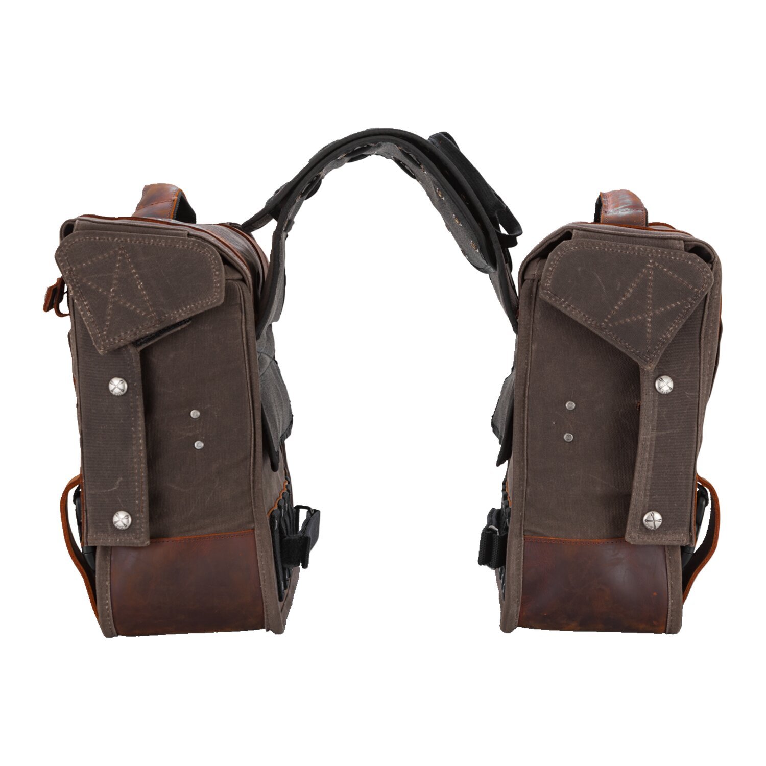 Burly Voyager throwover saddlebags dark oak
