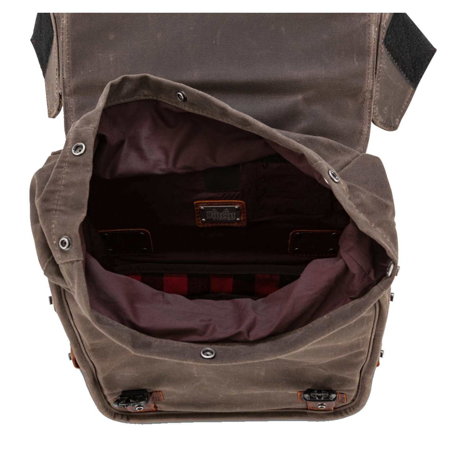 Burly Voyager throwover saddlebags dark oak