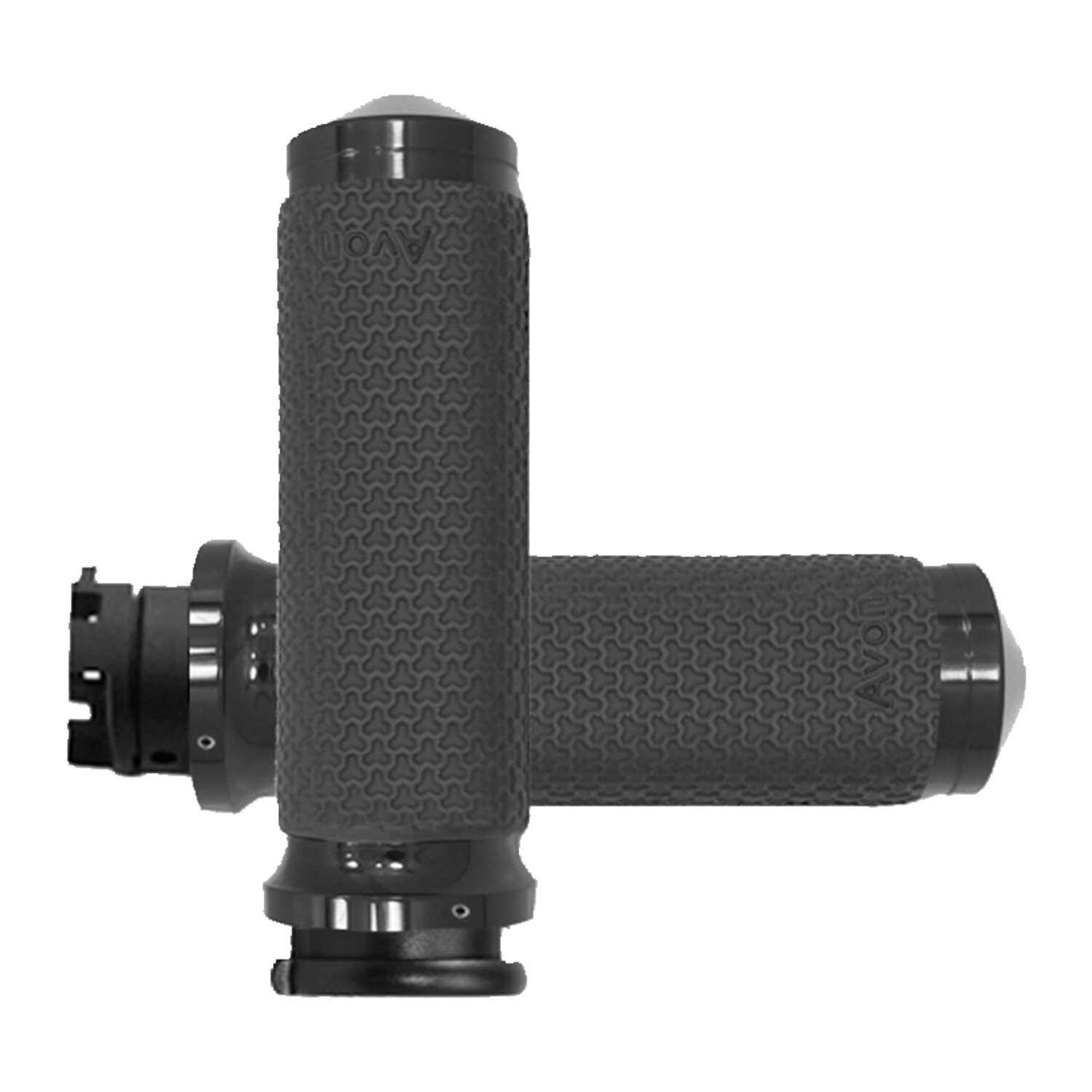 Avon Memory foam grips black anodized, Brushed