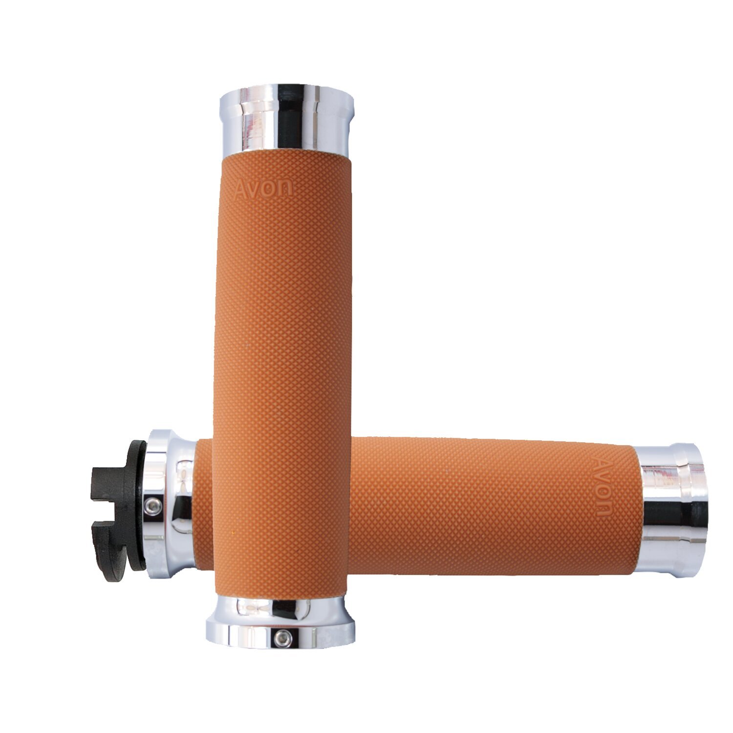 Avon custom grips, tan, Chrome