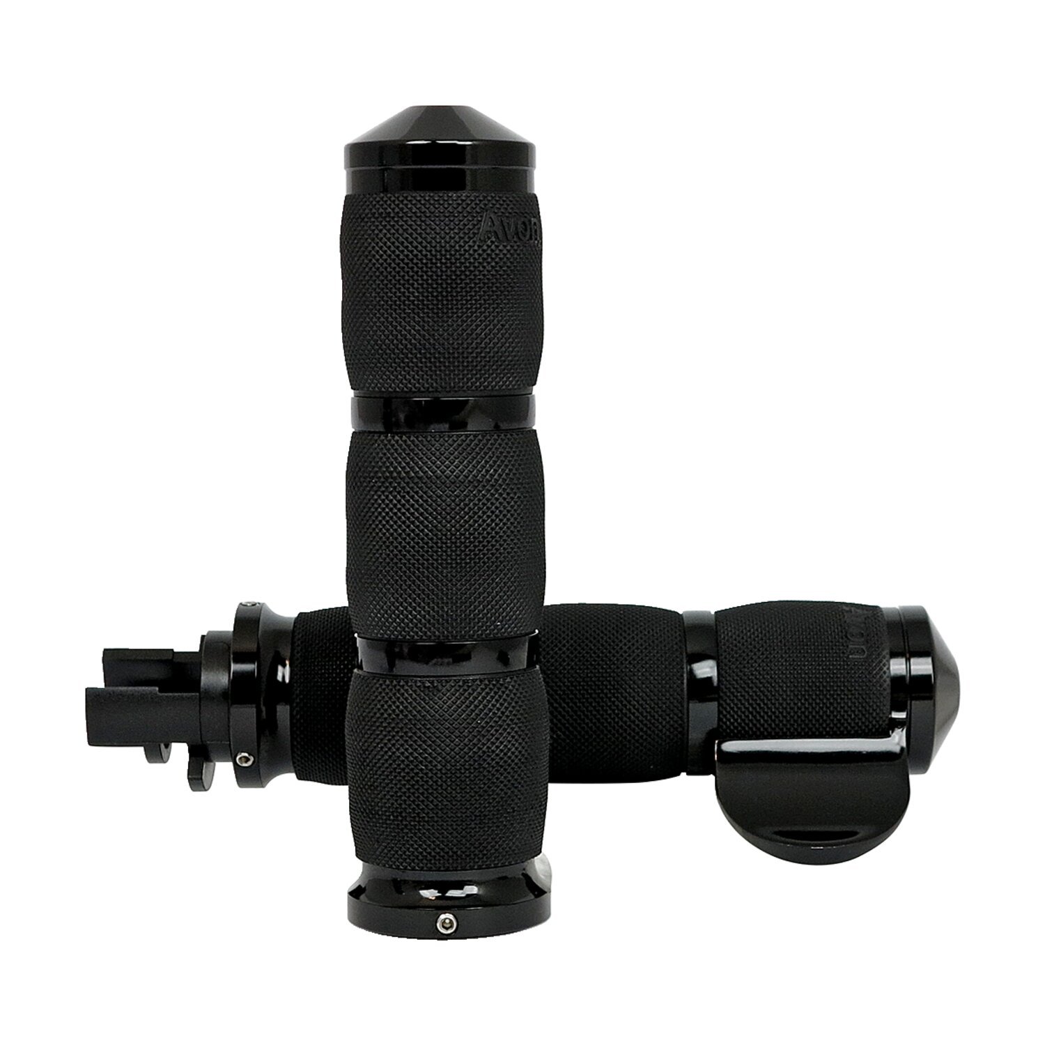 Avon air cushioned grips black anodized w/throttle boss