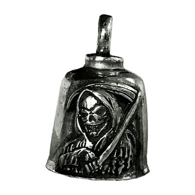 Legend has it that a small bell attached to your motorcycle, close to the ground, catches the Evil Road Spirits. The Little Gremlins live on your motorcycle causing all kinds of mechanical problems. The cavity of the bell attracts these Evil Spirits, but the constant ringing drives them insane and they lose their grip and fall to the ground. (Have you ever wondered where pot holes come from?) Choose your favorite one and scare off the little gremlins or give it to a rider as a gift and you double the protection. Comes with a story card, key ring, and zip tie to connect it to your bike.
