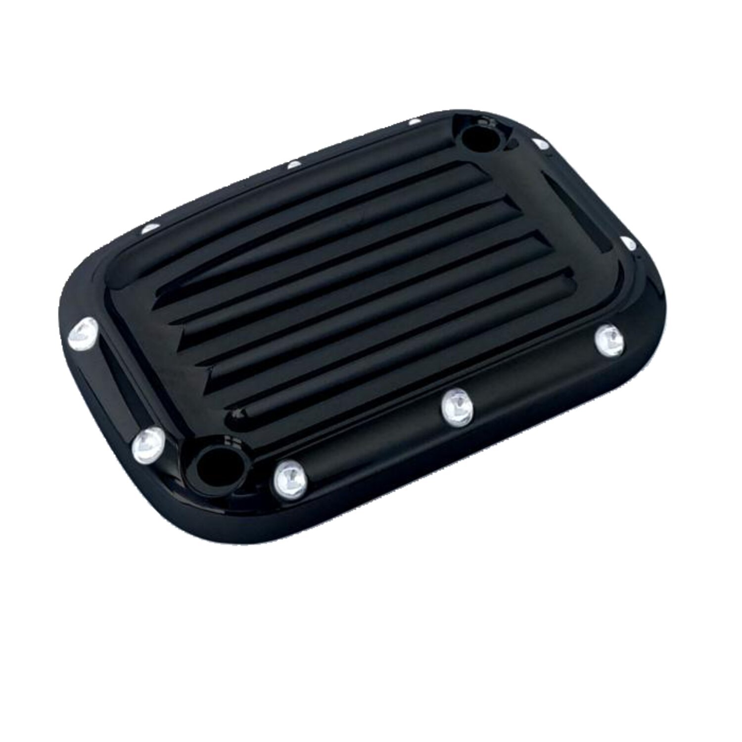 Covingtons handlebar master cylinder cover, black dimpled, Black Anodized