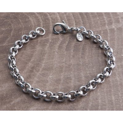 chrome plated steel chain; fits 8" wrists