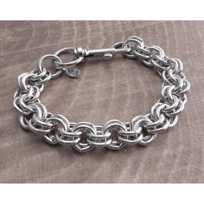 chrome plated steel chain; fits 8" wrists