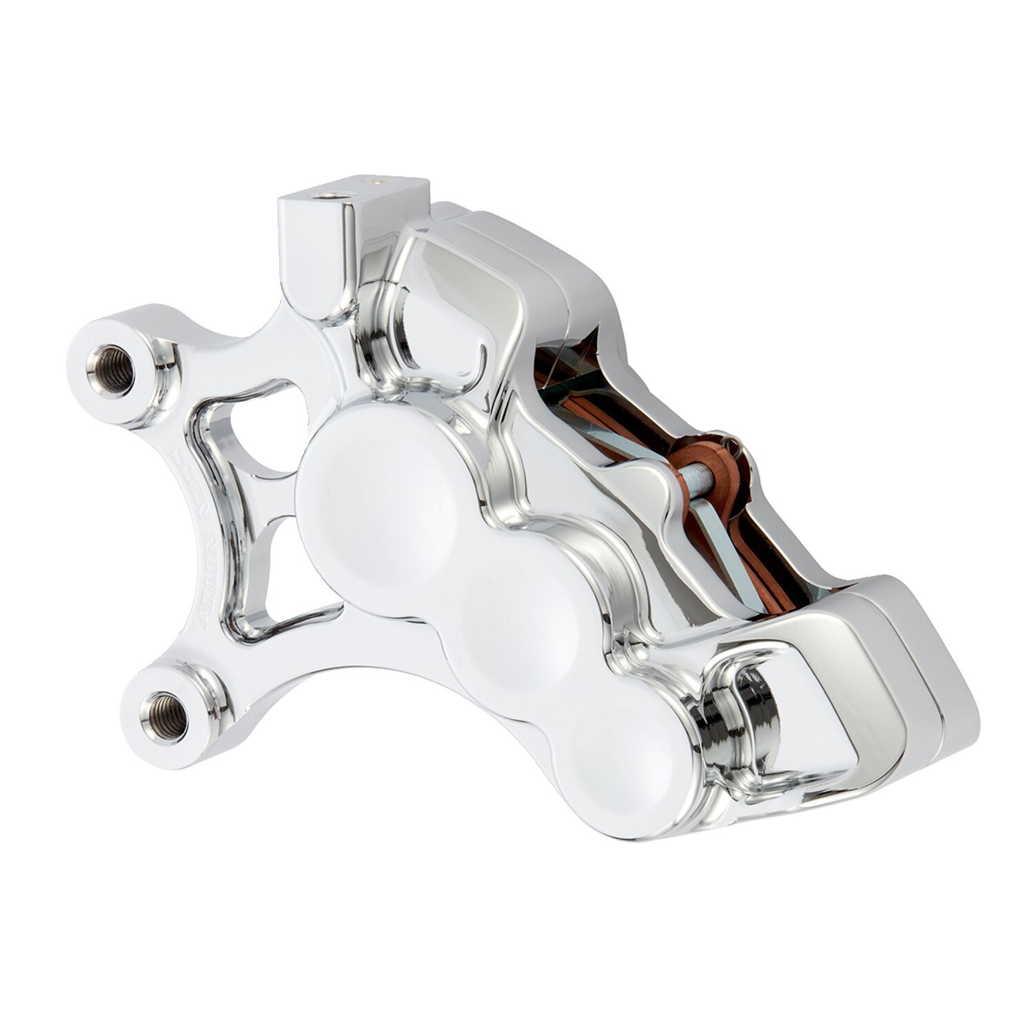 Arlen Ness, 6 piston differential bore caliper front right, Chrome