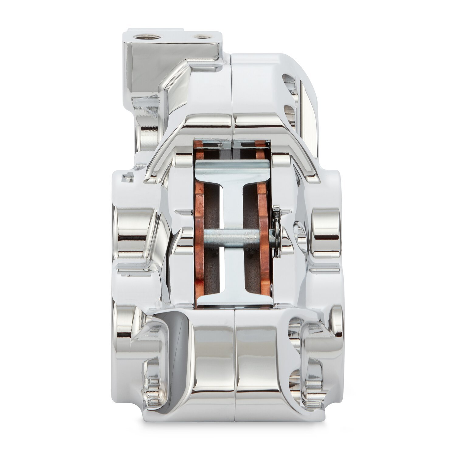 Arlen Ness, 4 piston caliper front left, Chrome