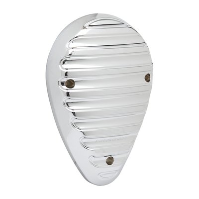 billet aluminum; Note: Style compatible with Ness finned cam & primary covers