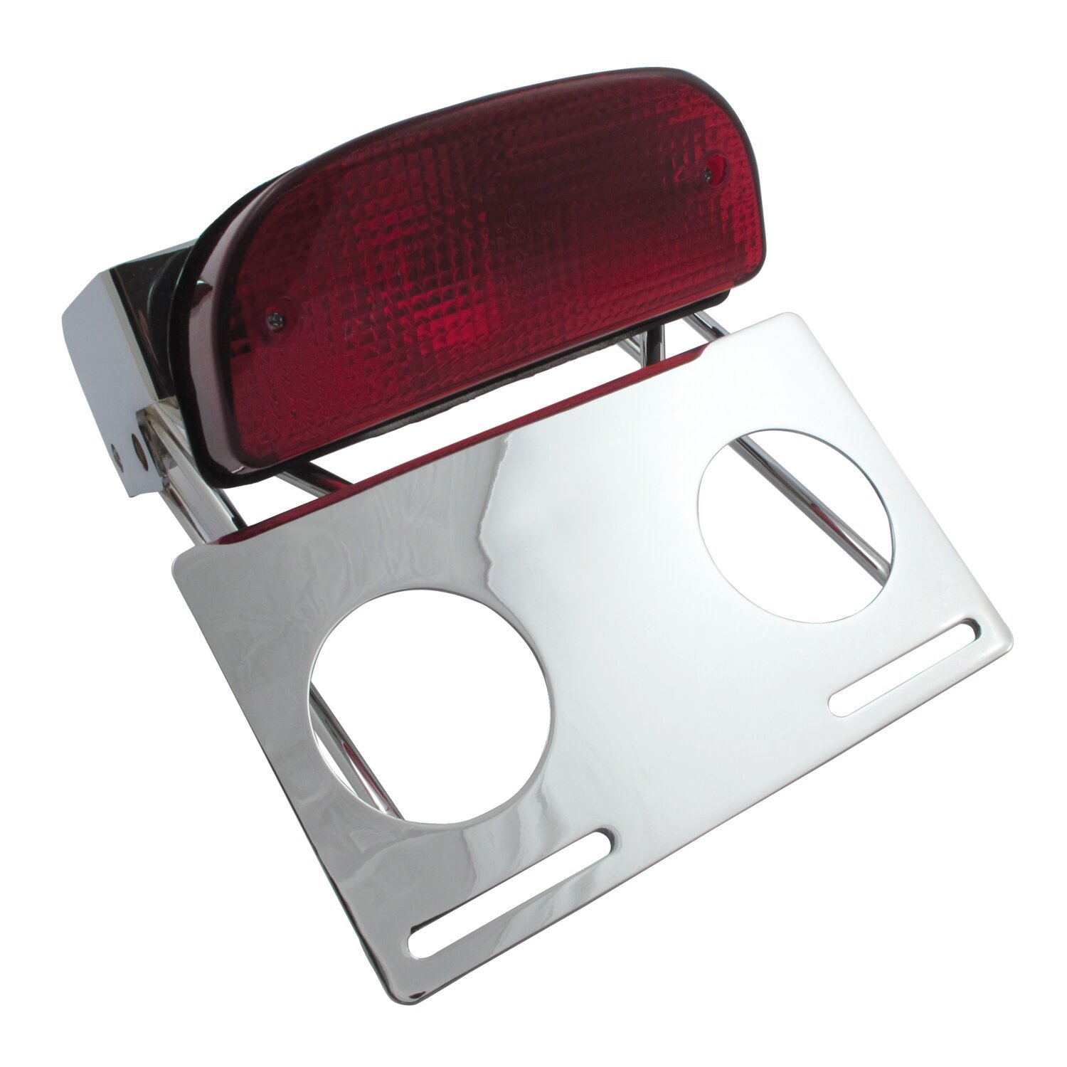 Custom Fat Bob taillight kit, Red, Chrome