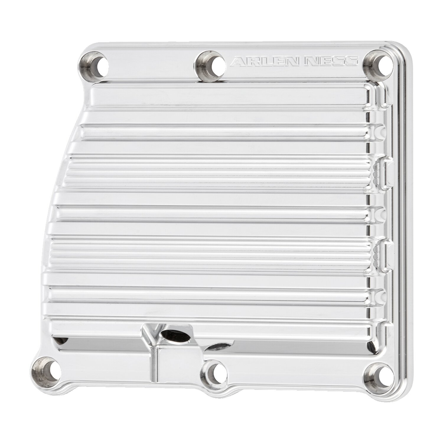 Arlen Ness, 10-gauge transmission top cover, Silver, Chrome