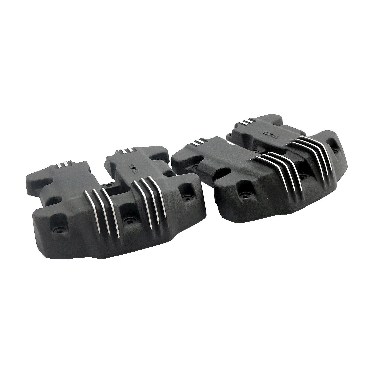 EMD, 'Ribbed Style' rocker cover set. Black Cut, Contrast Cut