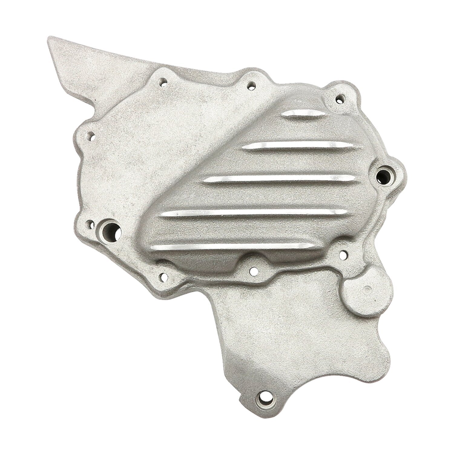 EMD, ribbed sprocket cover XL. Semi, Silver, Polished