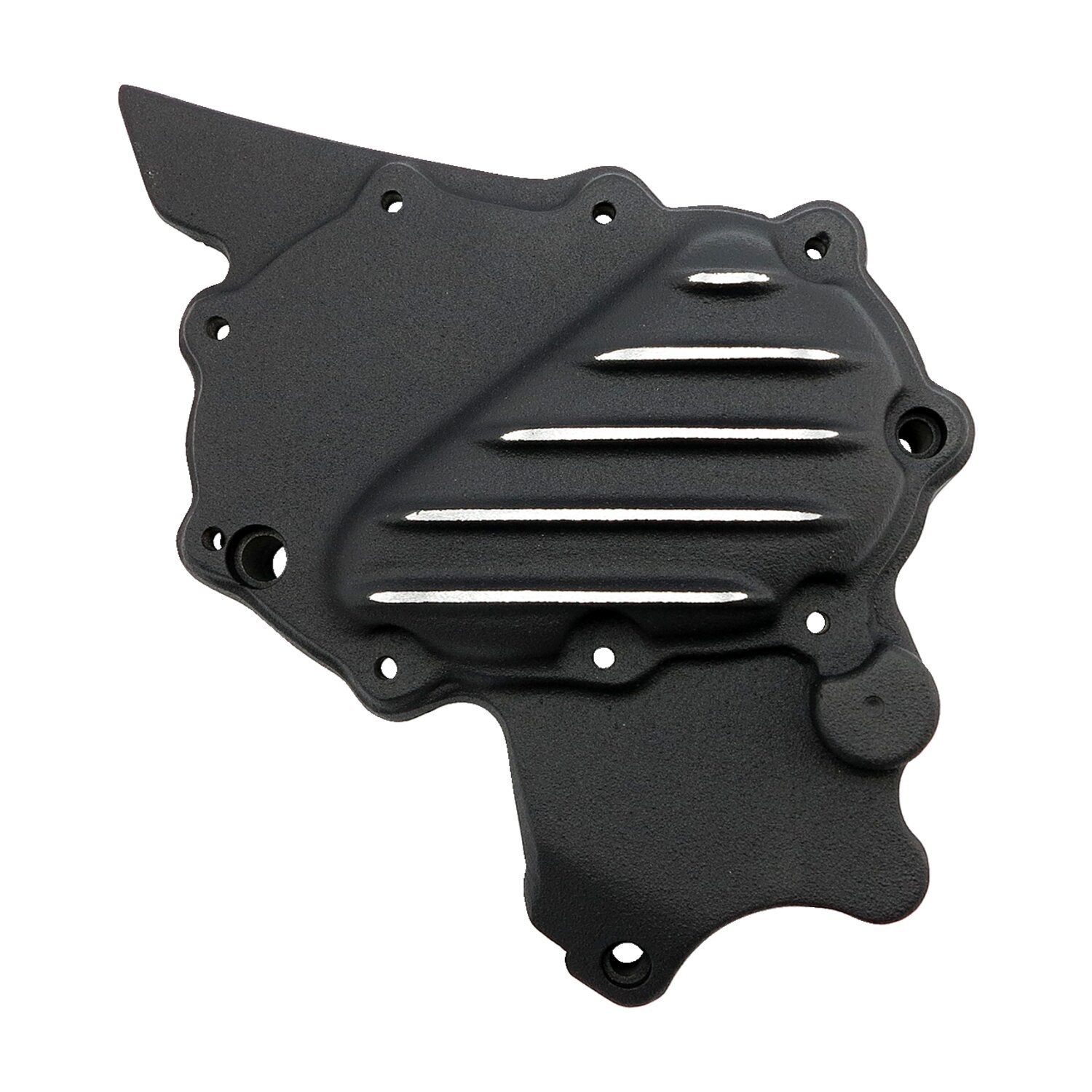 EMD, ribbed sprocket cover XL. Black Cut, Contrast Cut