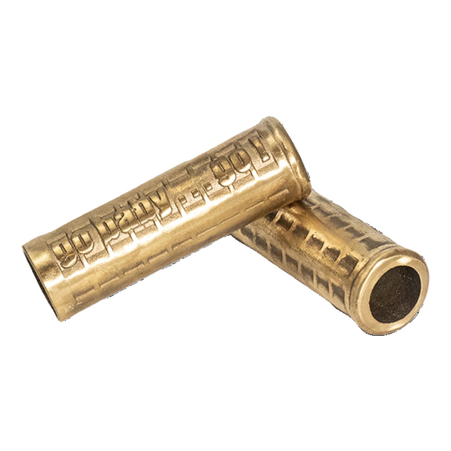 Wannabe Choppers Casted grips "go baby…go" brass 1", Gold