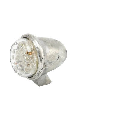 Aluminum. Large size. Clear lens. A LED taillight with ECE approved lens. Called 'Standard' but it is a special in a style that nothing else even comes close to. Housing is sand-cast with a semi-polished works finish for a rough old-time look. In-house and hand made in small quantities, ensuring exclusivity. A license plate illumination is not present. Dimensions: 52mm x W43mm x H54mm.