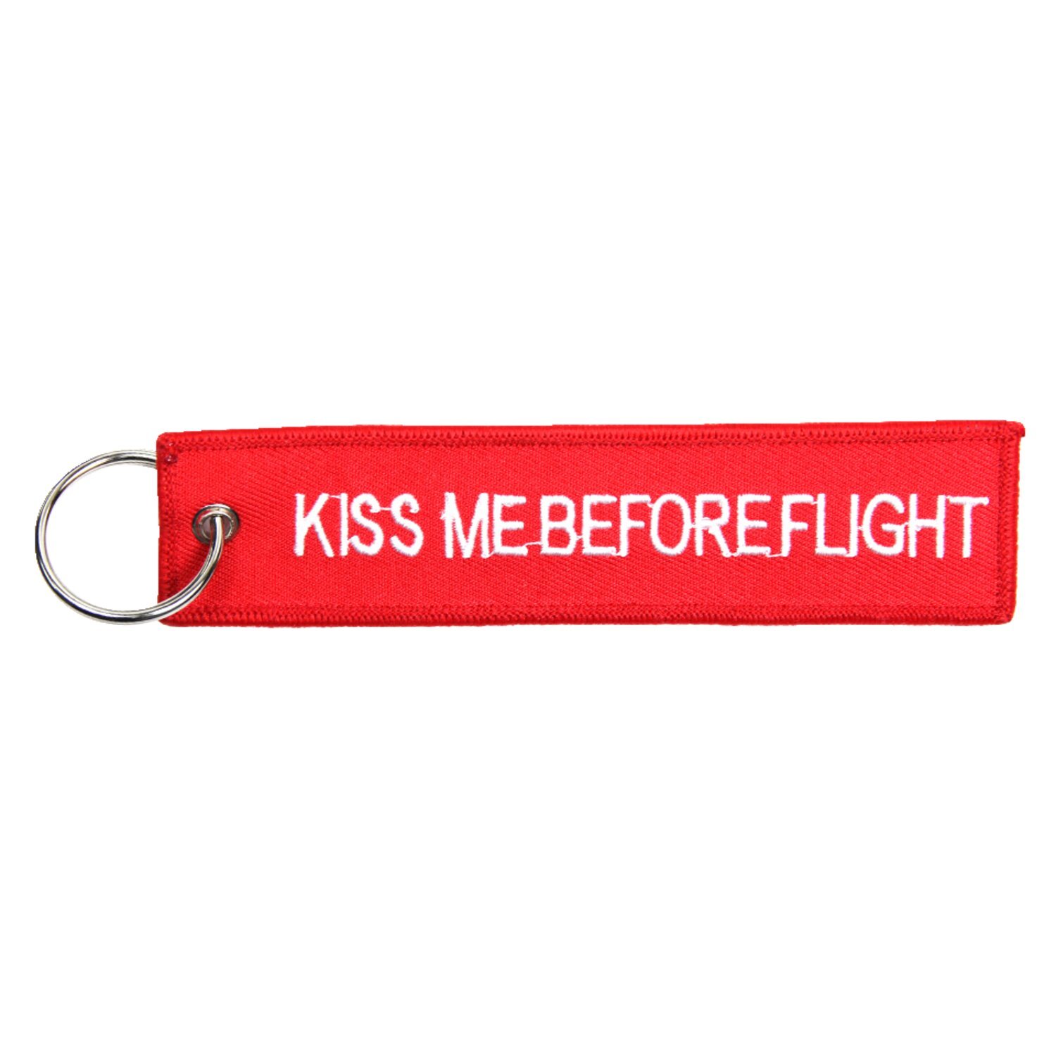 Kiss Me Before Flight keychain