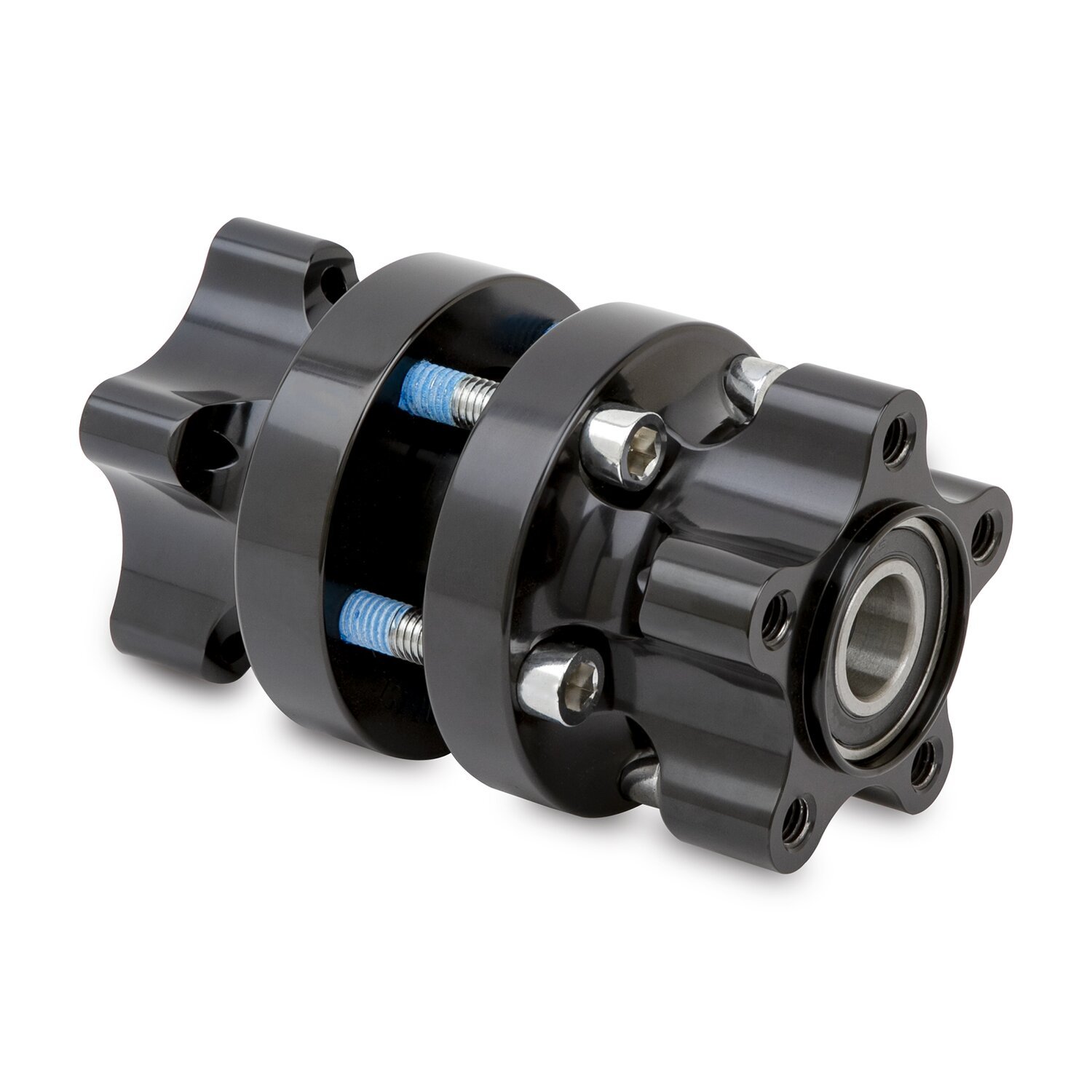 Arlen Ness, wheel hub front. Black DF