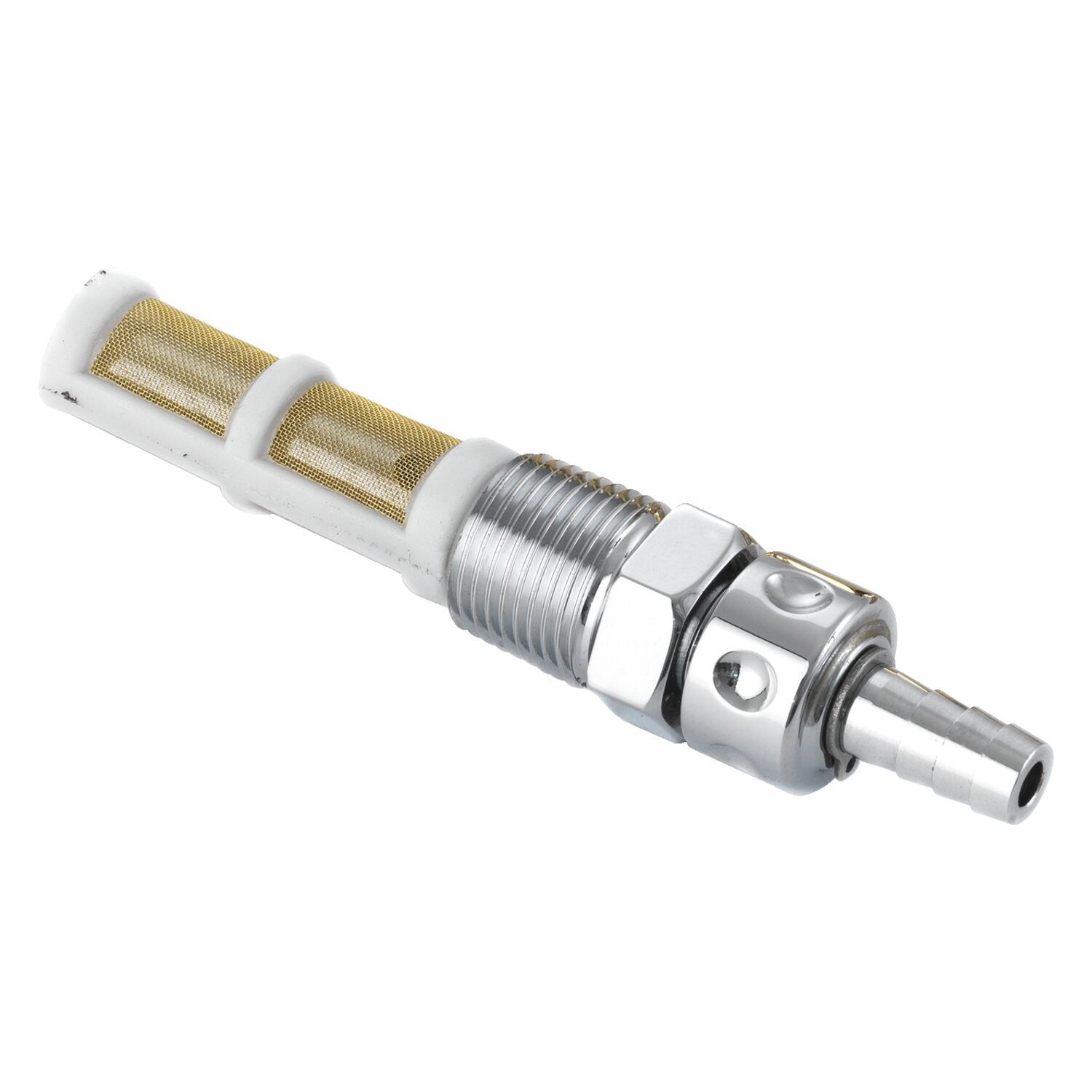K-Tech brass petcock, White, Chrome