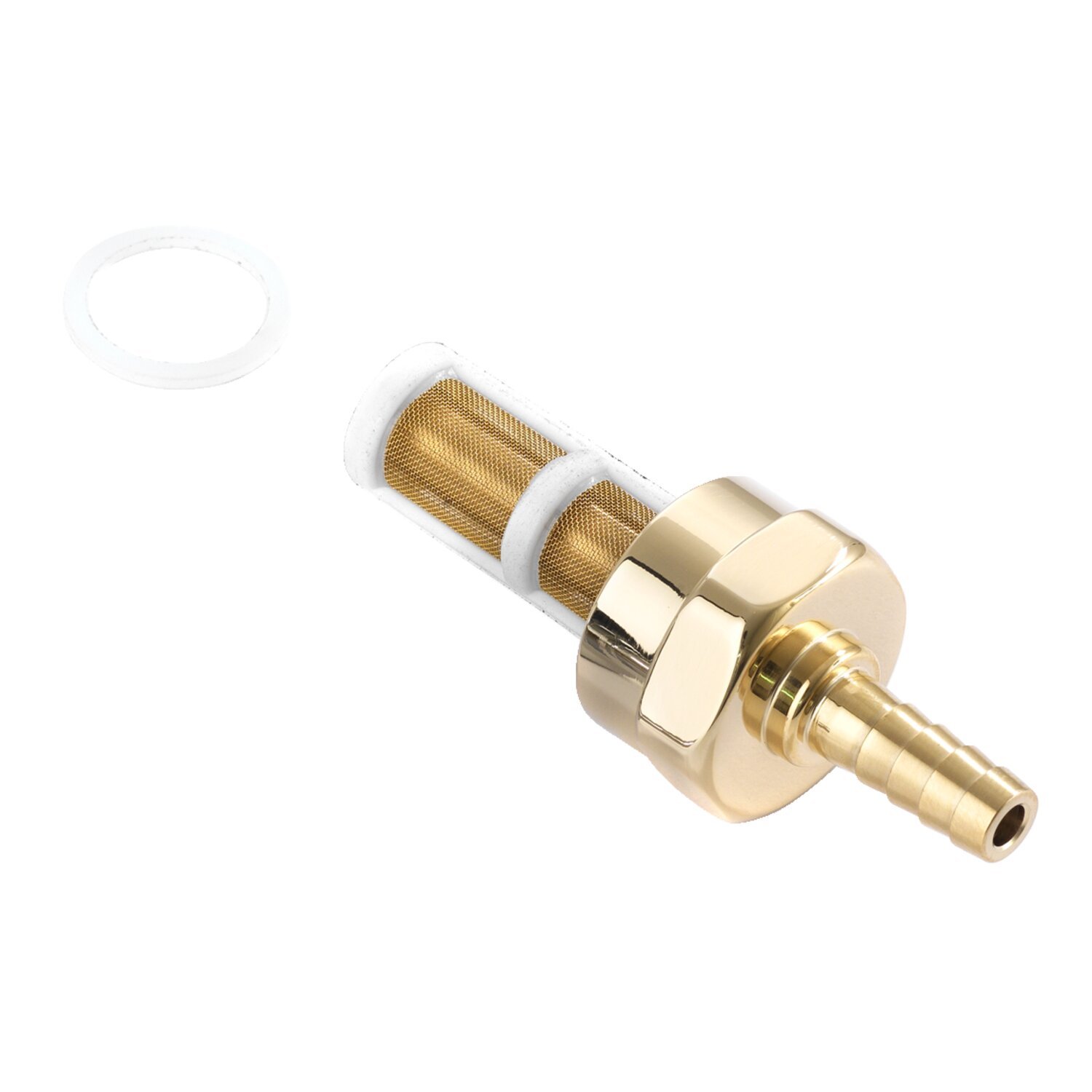 K-Tech brass M22x1 custom fuel line fitting, Unpainted, Polished