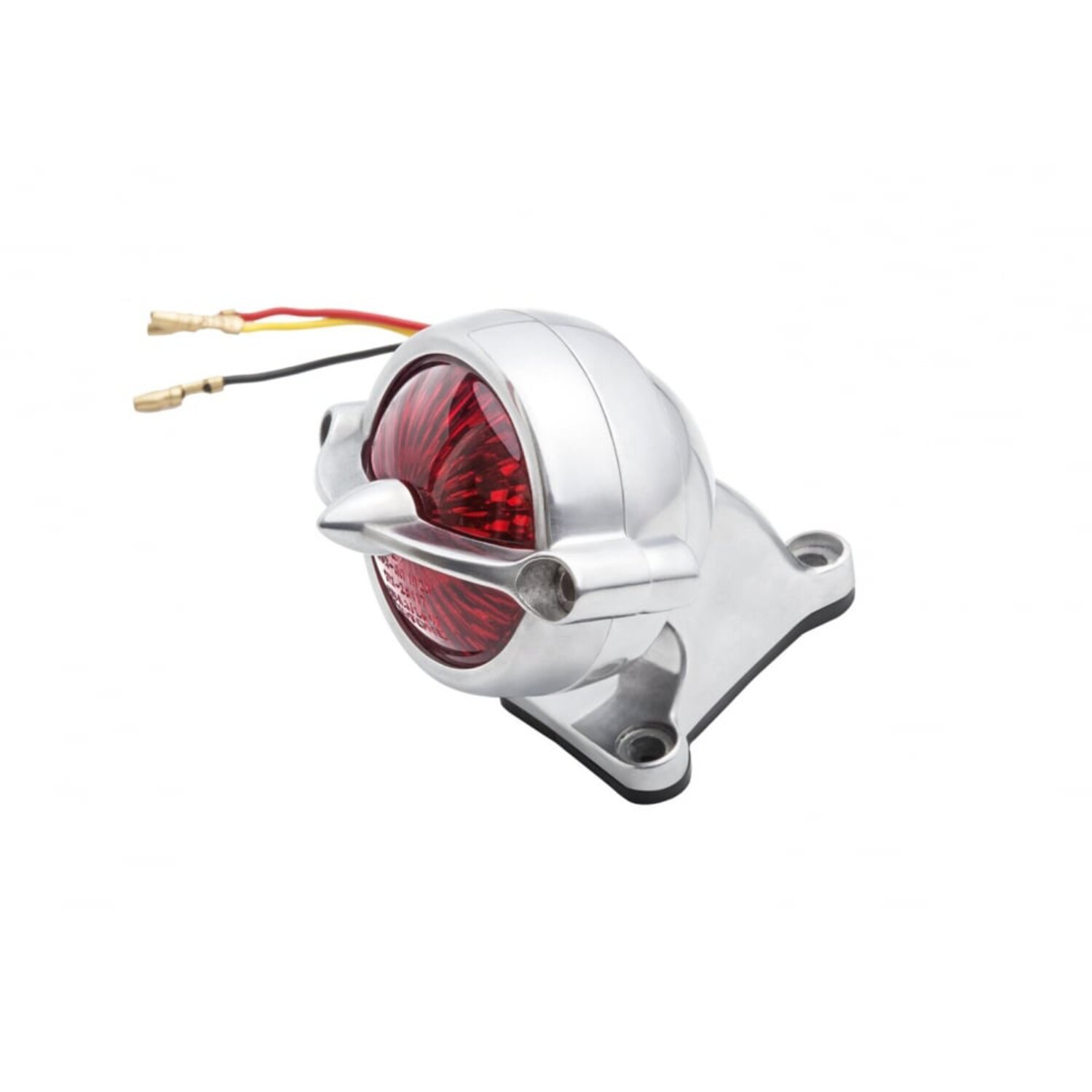 Motone Bel Air Tail Light with fender mount, Silver, Polished