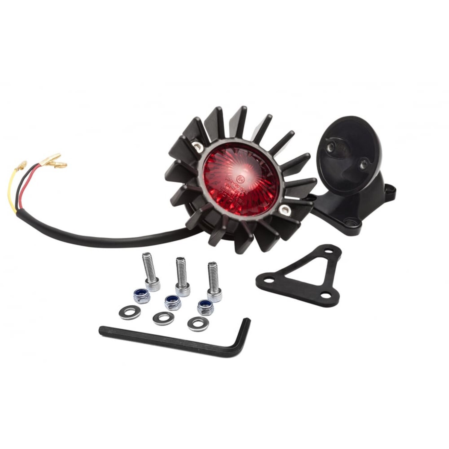 Motone Big Fin Tail light with fender mount, Black