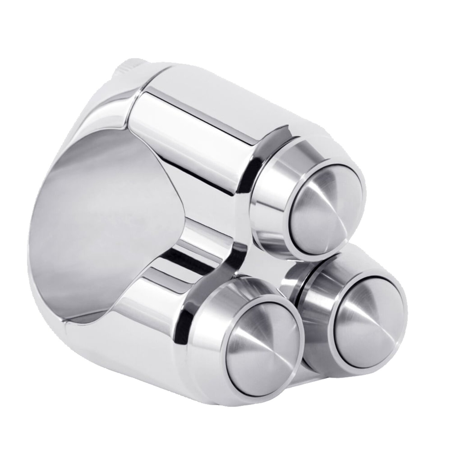 Motone, micro switch with 3 buttons, Silver, Chrome
