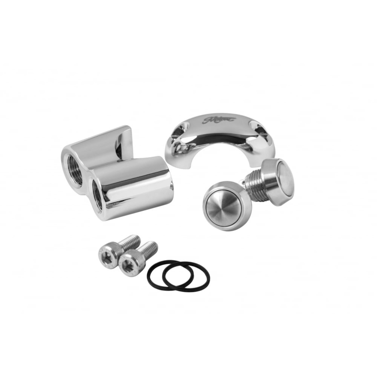 Motone, micro switch with 2 buttons, Silver, Chrome